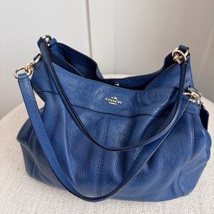 Coach Edie 31 Pebbled Leather Shoulder Bag Cornflower Blue, Gold Hardware 2010s